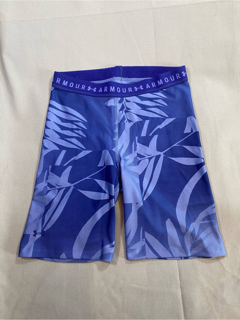 Under Armour Women's Purple Blue Floral Bike Shorts